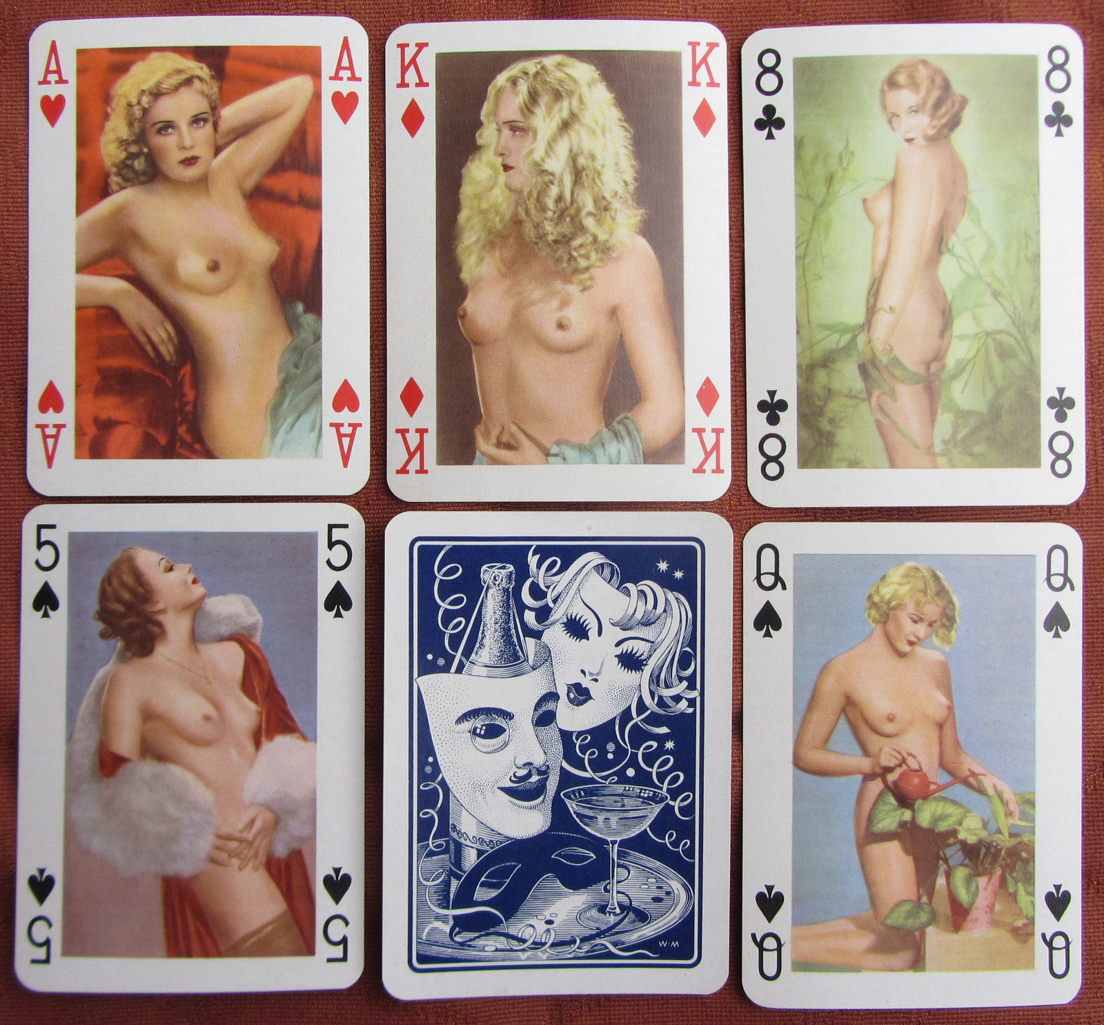 1955 PIATNIK NUDE PIN UP PLAYING CARDS BEATIFUL GIRLS COLOUrosso ARTISTIC P...