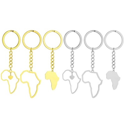 African Map Keychain Country Map Keyring Versatile Souvenir for Culture Lovers
