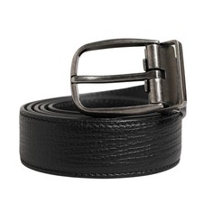 DOLCE & GABBANA Belt Men Black Classic Leather Metal Buckle 105cm / 42in 500usd