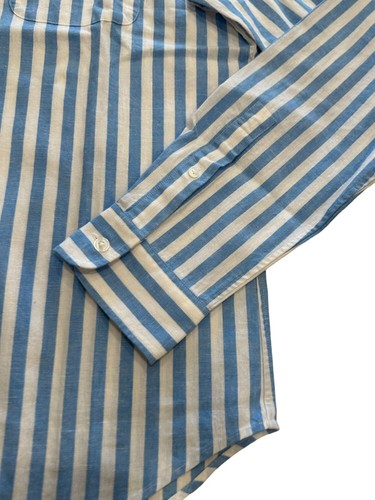 CLUB MONACO Men’s Slim Fit White Blue Striped Button Down Shirt NEW - Picture 6 of 6