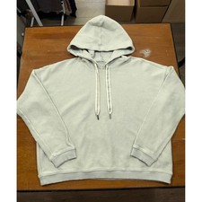 Aerie Corded Ribbed Hoodie Women Small Sage Green Excellent Relaxed 100 Cotton