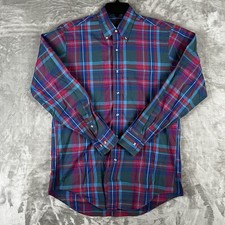 Chaps Ralph Lauren Button Down Dress Shirt Vintage Plaid Mens Size Medium
