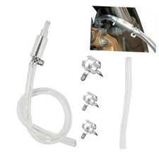 Brake Bleeder Kit with Tube & Clamp, One Way Check Valve Bleeding Tool Silver