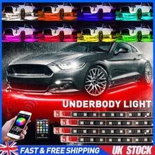 4x LED RGB Under Car Tube Glow Underglow Underbody System Neon Strip Light Kit