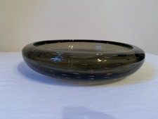 Whitefriars 9099 controlled bubble large glass dish twilight 10inch, 25cm