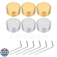 MECCANIXITY 6 Pcs Footswitch Toppers Guitar Pedal Button Caps Metal Footswitc