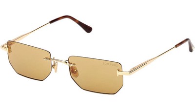 Tom Ford ETHAN-02 FT 1355 30E Shiny Deep Gold/ Brown Square Men's Sunglasses