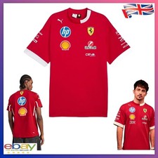 UK NEW 2025 F1 T-Shirt Official Team Shirt Red Scuderia Ferrari 2025 Polos Shirt