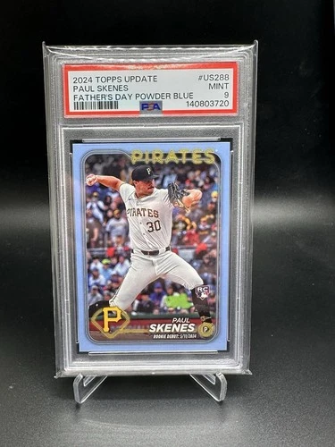 Paul Skenes 2024 Topps Update Rookie Father's Day Powder Blue /50 #US288 PSA 9