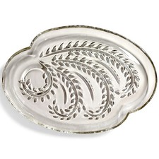 1950s Mid Century Pressed Crystal Glass Snack Plate 10 1/8"