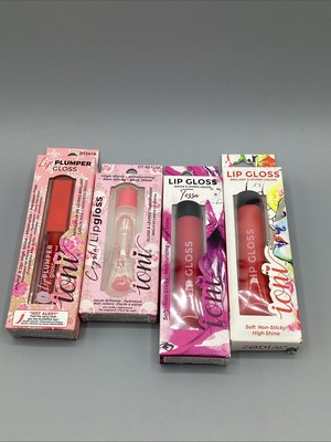 (4) NEW In Box ! Ioni Lip Gloss Lot- Lip Plumper, Crystal