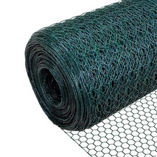 VOUNOT Chicken Wire Mesh Metal Animal Fence 13mm Holes 1x25m PVC Coated Green 1.60 per metre