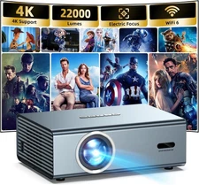 Ownknew GC357 Gray Bluetooth 1080p Native 4K Home Theater Projector