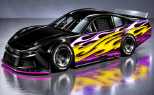 Yellow Flames Race Car Side Wrap Decals Late Model Street Stock Modified 55 Yellow Flames Race Car Side Wrap Decals Late Model Street Stock Modified 55