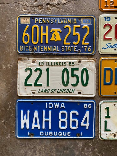 Vintage Basteln gemischt Zustand Dekorateur Flohmarkt Nummernschild Lot 50er bis 90er - Bild 2 von 4