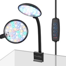 FluviRay Mini Clip-On Aquarium Light 7W USB Dimmable Fish Tank Lamp Black