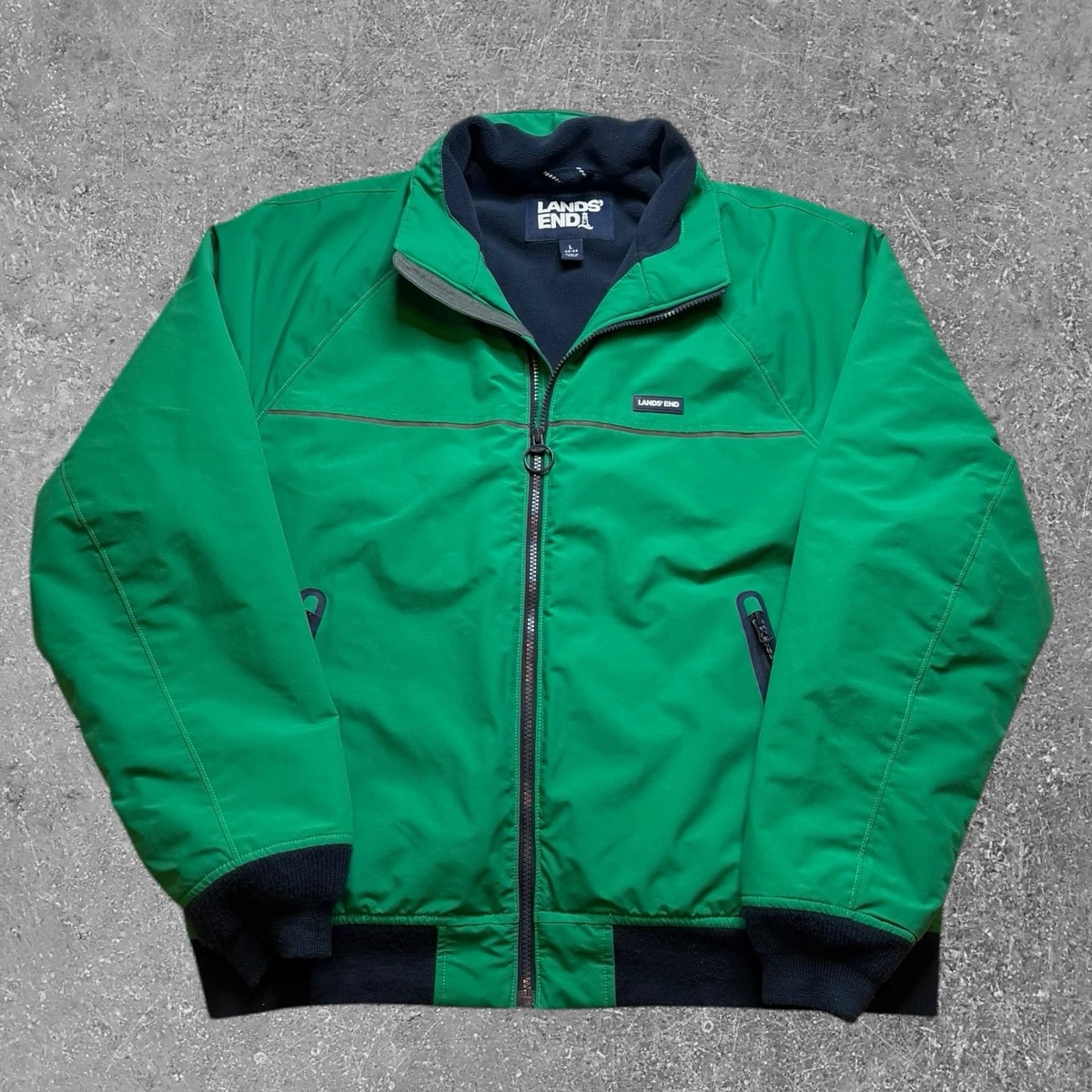 Lands' End Green Windbreaker Coats, Jackets & Vests for Men for