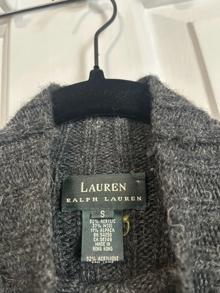 Suéter de Colección Ralph Lauren Para Mujer Pequeño Cuello Simulado Gris Acrílico Lana Alpaca Foto 2 de 4