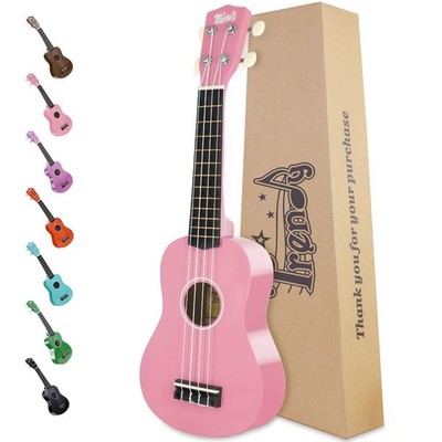 Soprano Saint Patrick's Day Ukulele for Beginners 21 Inch Hawaiian Wood Ukule...