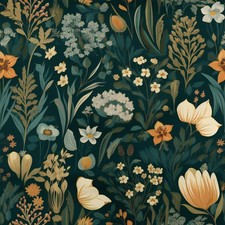 Orainege Vintage Floral Peel and Stick Wallpaper 17.3 x 118.1, Dark Green