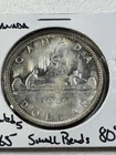 1965 Canada $1 Silver Coin Pointed 5 Small Beads