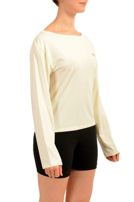Hugo Boss  Women's ''Casual LS-Shirt'' Ivory Logo Crewneck T-Shirt US S IT 40