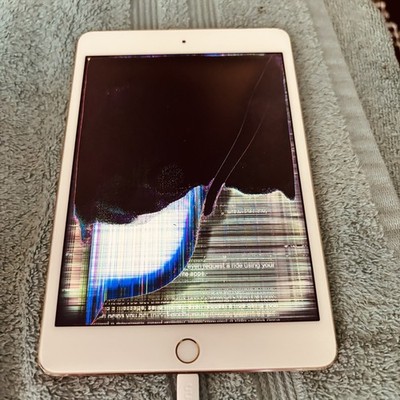 Apple iPad Mini 4 4th Generation A1538 7.9'' 64GB Wi-Fi Cracked Screen. Rose Gold