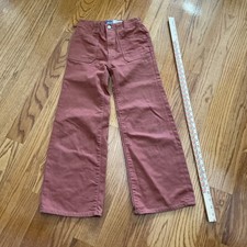 Old Navy high rise baggy wide leg jeans girls large size 10 W23 L24 orange solid