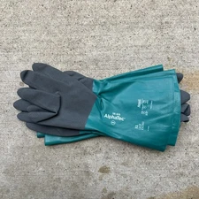2 Pairs Ansell 58-435 Alphatec Solvex Chemical Resistant Gloves Nitrile 15 In L