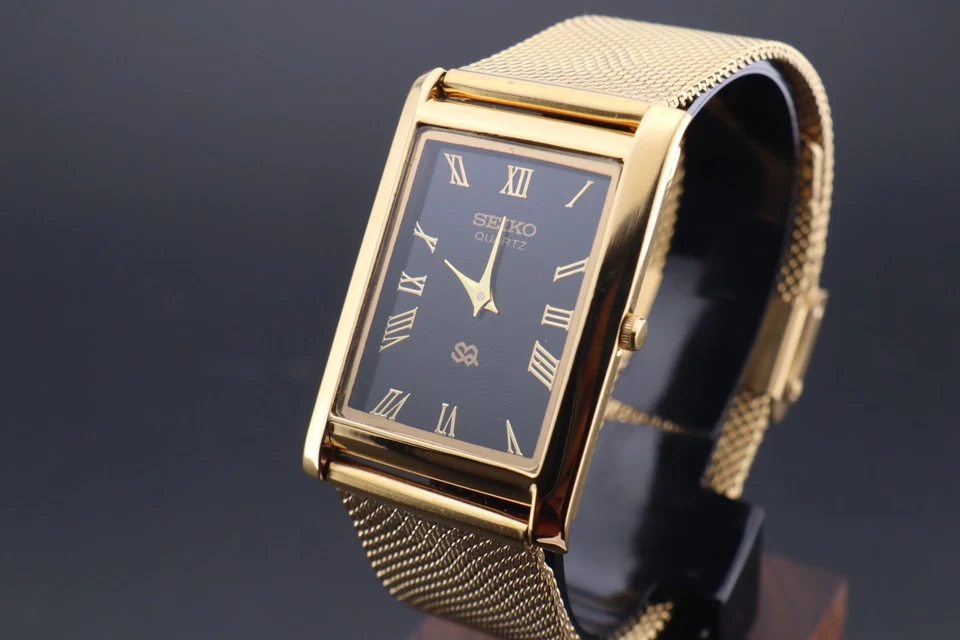 РЕДКИЙ Seiko тонкий золотой кварц мужские наручные часы - Бесплатная доставка - Изображение 2 из 4