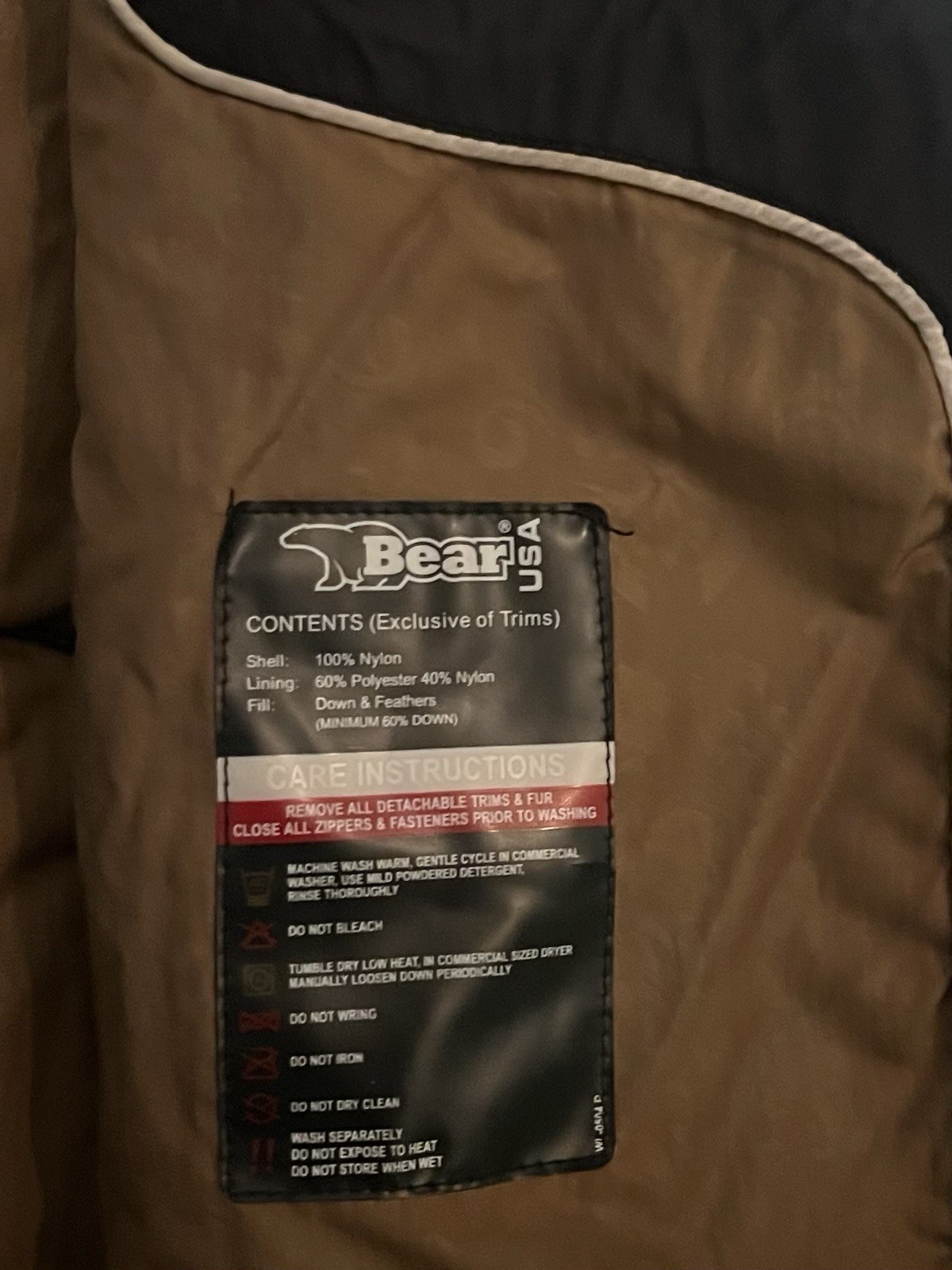 Black Bear Down Puffer Jacket Size Medium - image 4