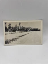 RPPC Postcard Camp McCoy Wisconsin, Winter And The Open Road- McCoy Area