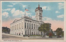 Court House Montgomery Alabama AL 1928 Clock Tower Postcard
