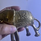 Vintage Mother & Baby Elephants Figurine Etched Ornate Solid Brass Sculptures  — photo 5