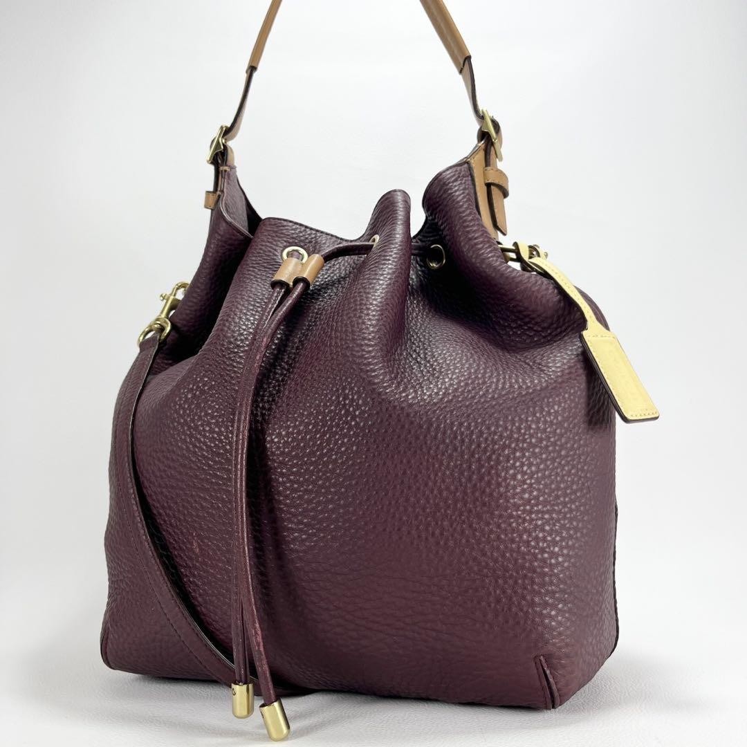 Vintage Coach Purple Leather Two-Way Handbag M703