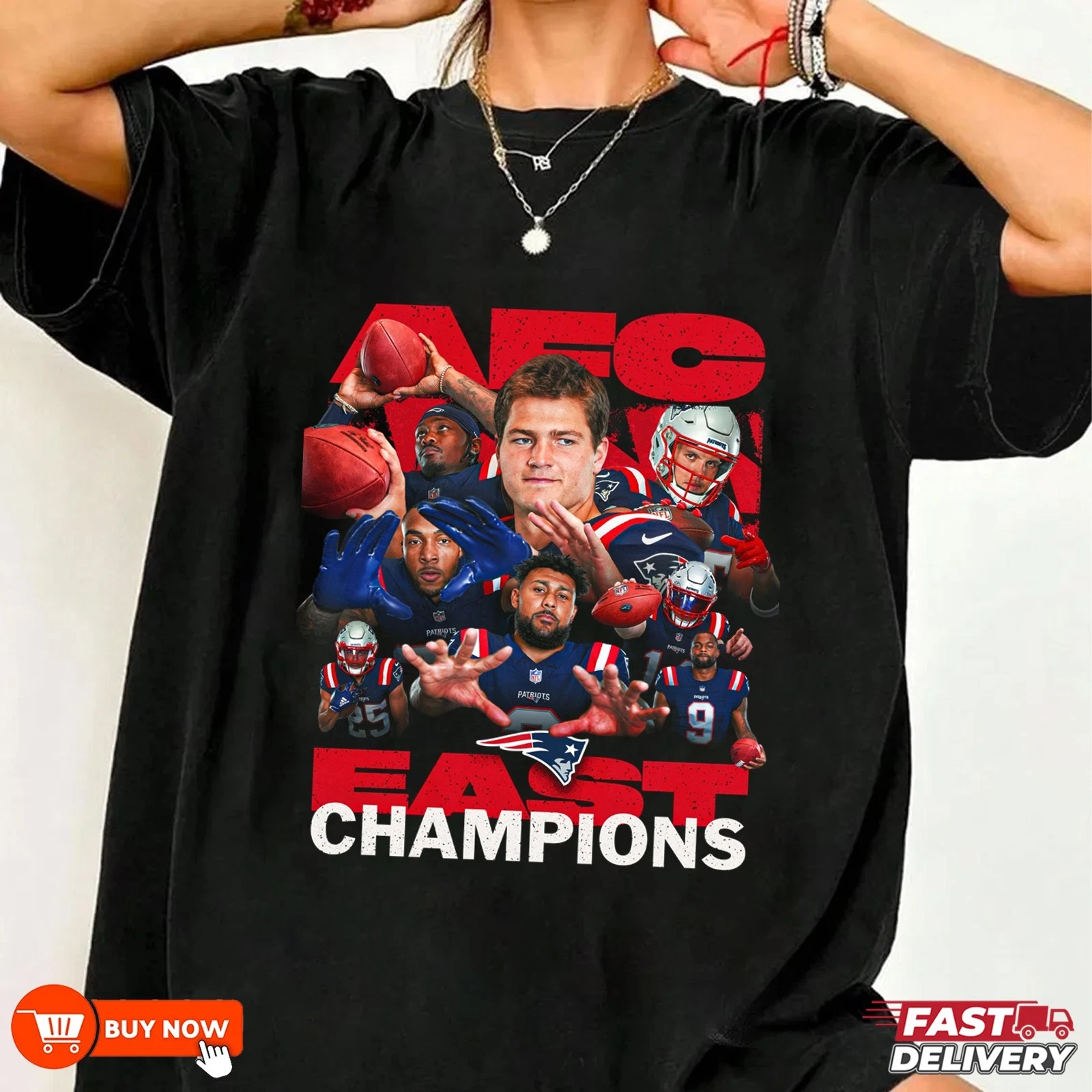 New England Patriots AFC East Division Champions TShirt - Full Color, Full Size