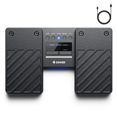 Donner Wireless Page Turner Pedal Bluetooth Fußschalter für Musik Tablet Schwarz