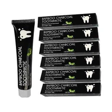 6~FLUORIDE FREE MINT TOOTHPASTE Natural Bamboo Activ Charcoal Teeth Whitening