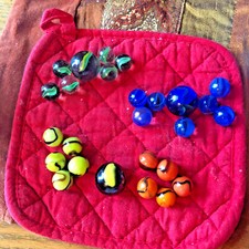 3 Sets of Marbles to Play Games With 3 Shooters Variety of four colors to play