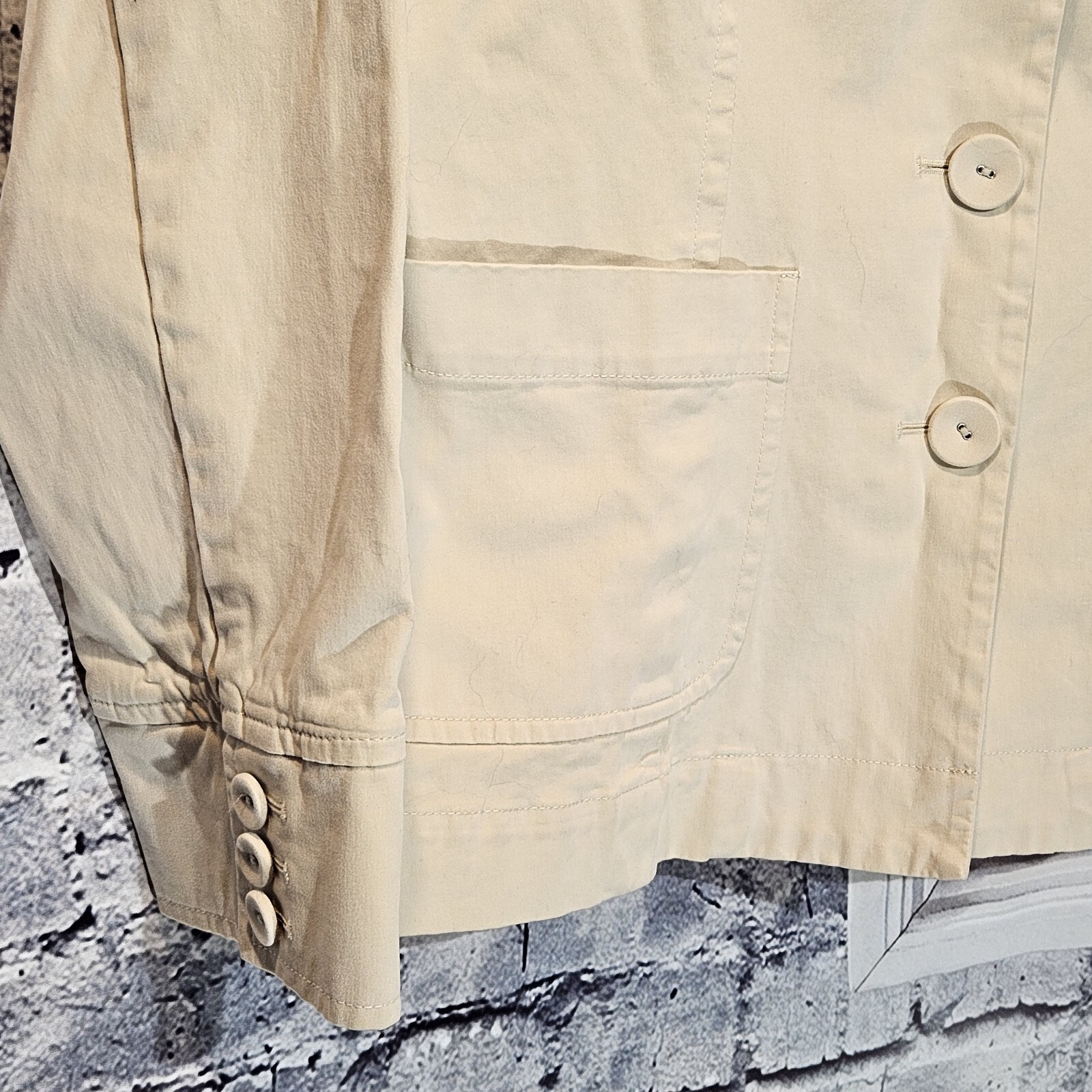 TALBOTS Stretch Cotton Button Jacket SIZE 10 Beig… - image 5