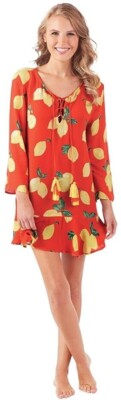 Mud Pie Tenley Tassel Cover-Up Dress Lemon Orange Size M NEW NWT