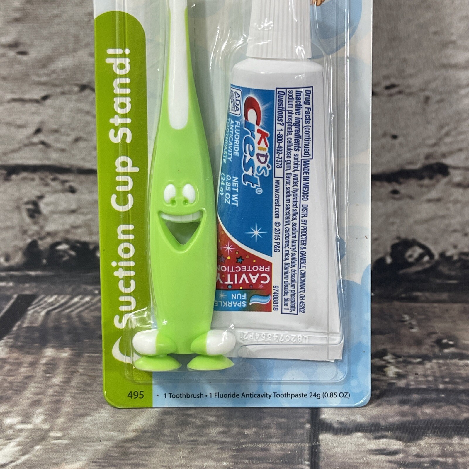 Firefly Smiley Gripper Toothbrush w/ Suction Cup Stand & Toothpaste