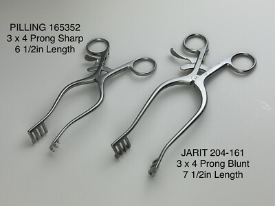 Weitlaner Retractor 3 x 4 Prong Blunt And Sharp JARIT 240-161