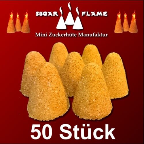 50 Stück Mini Zimt Zuckerhütchen zum flambieren Feuer-Zangen-Punsch Bowle +++ - Afbeelding 1 van 1