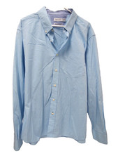 Nautica Mens Shirt 2XL Solid Blue Long Sleeve Button Collared Wrinkle Resistant