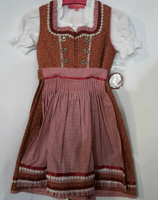 Dirndl Damen 3-teilig Trachtenkleid Midi - Oktoberfest Karneval Outfit