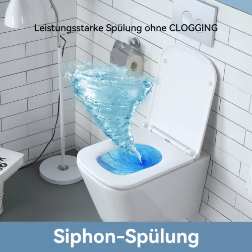Wand Bidet Set oder Spülrandloses Hänge WC Toilette abnehmbar Soft Close Sitz - Bild 7 von 35