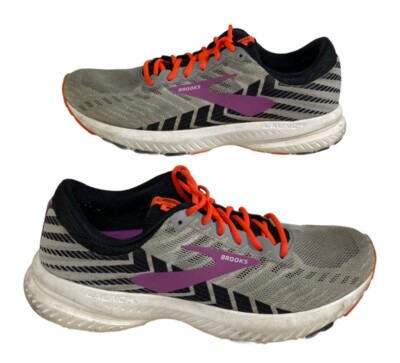 Brooks Womens Launch Running Shoes Gray Low Top Lace Up Mesh B