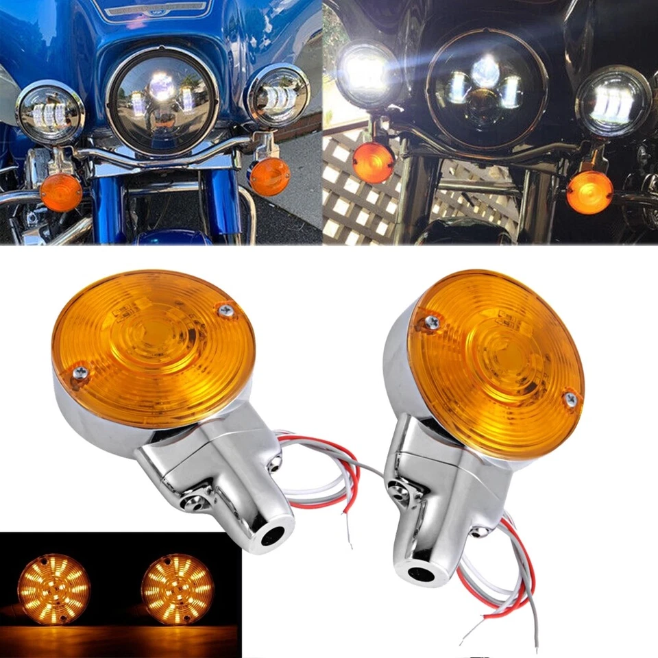 Luz LED de intermitente plana para motocicleta para Harley Road King Glide Classic Foto 2 de 4