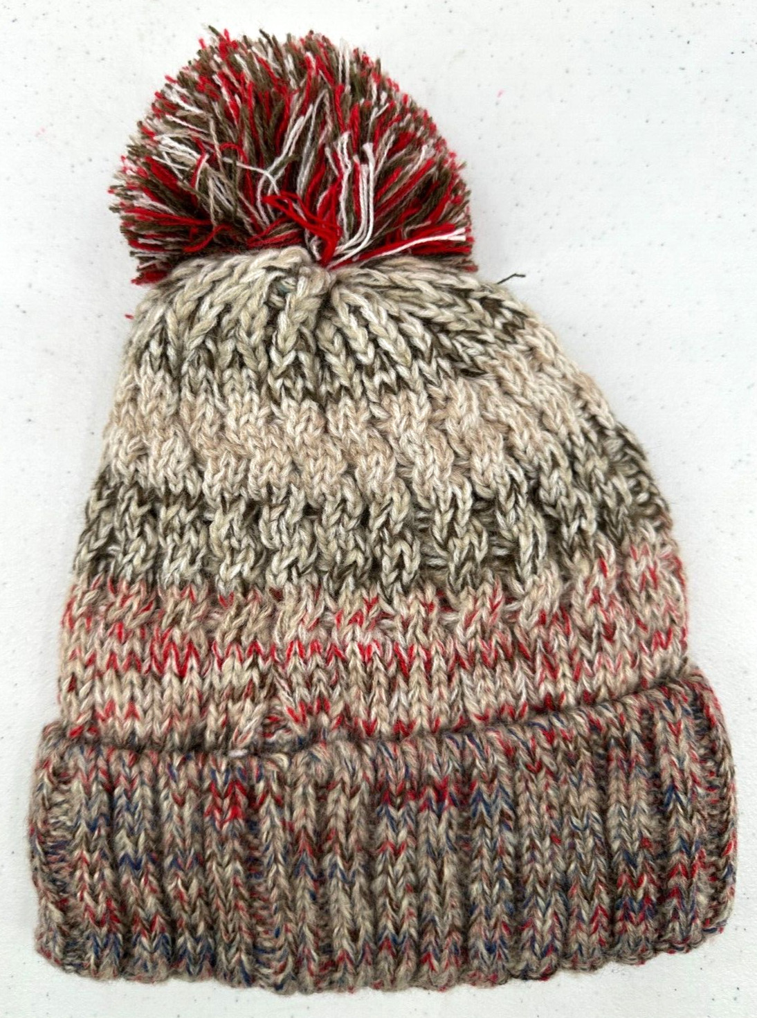 C.C Exclusives Womens Tossle Yarn Pompom Hat One Size Multicolor Tribal Knit